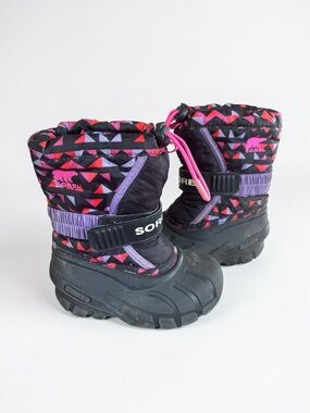 Sorel Girls Toddler Snow Boots Geometric Print Size 8